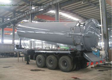 China Tri Axles Vac Semi Septic Pump Trailer For Off Road And Oil Field Operation 28000 L supplier